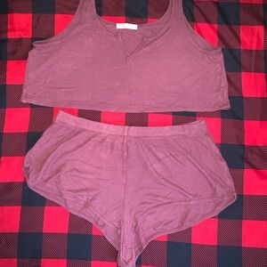 Rose + Vine Women's Cozy Mauve Pajama Set